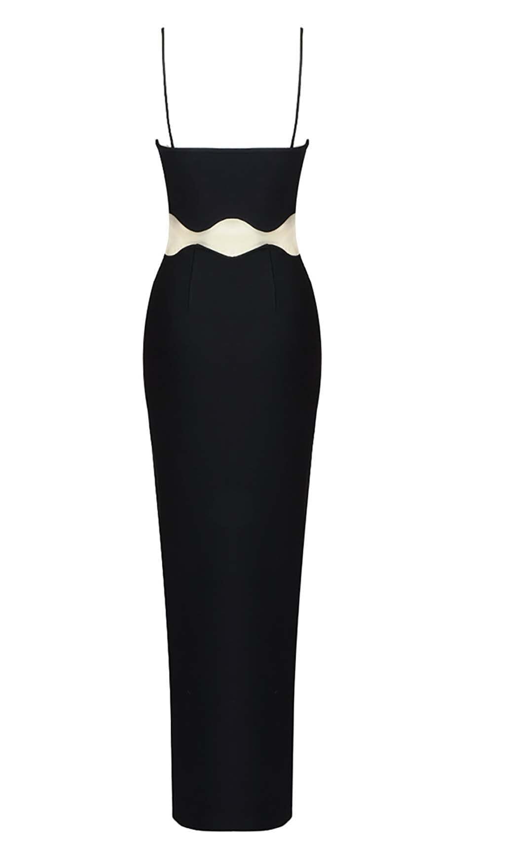 0055cea7e982f7fcb6d951da5cb5910c.jpeg Fashionslee Women Scalloped Mesh Insert Maxi Dress In Black