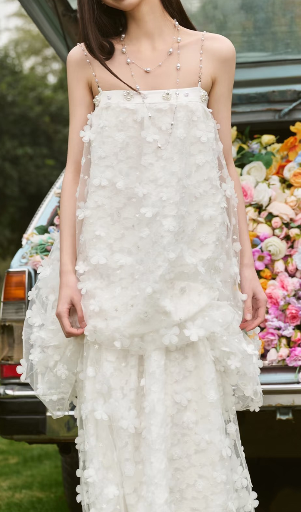006a654bfa5a26c42c491d224ea629f0.png Fashionslee Women Harsha White Flower Embellished Maxi Dress
