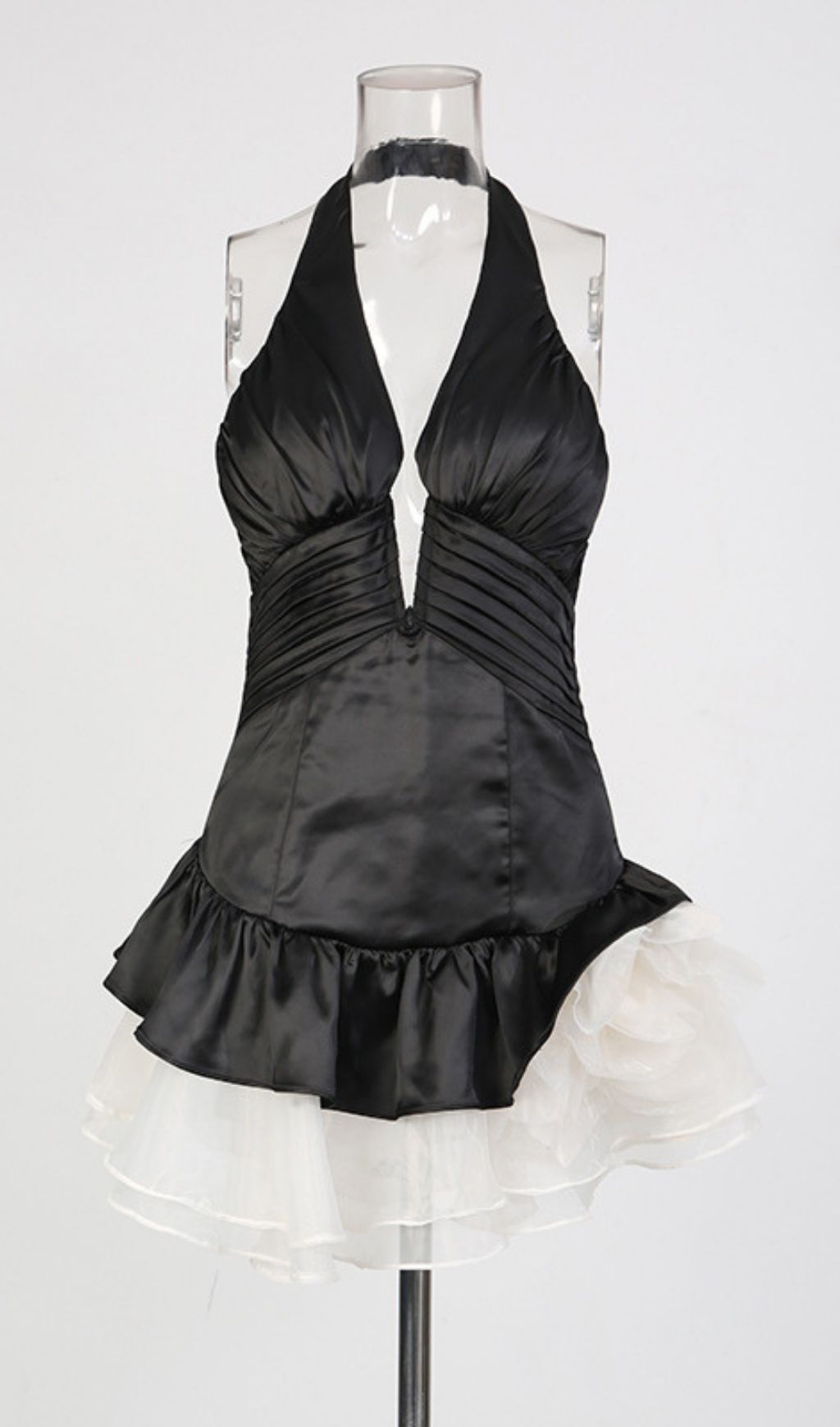 Fashionslee Women Keren Halter Flower Mini Dress