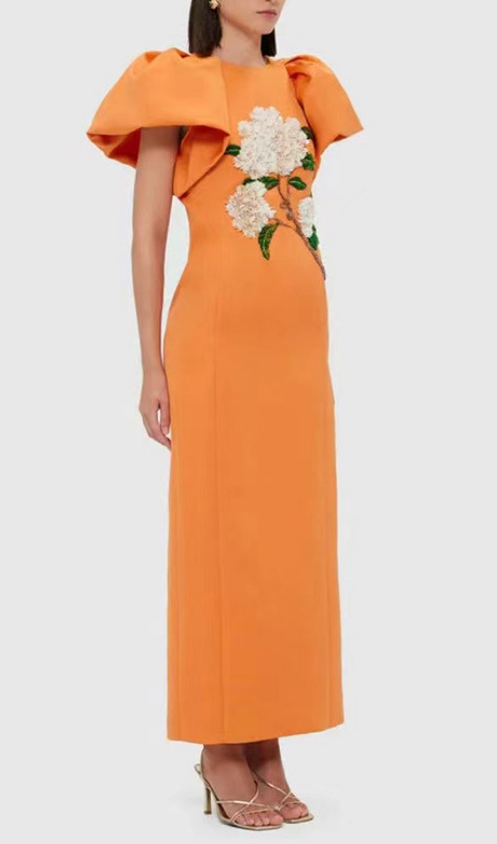 Fashionslee Women Fiorenzo Puff Sleeve Flower Maxi Dress