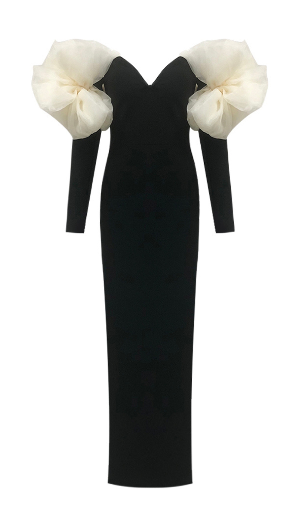Fashionslee Women Cezary Black Off-Shoulder Maxi Bandage Dress