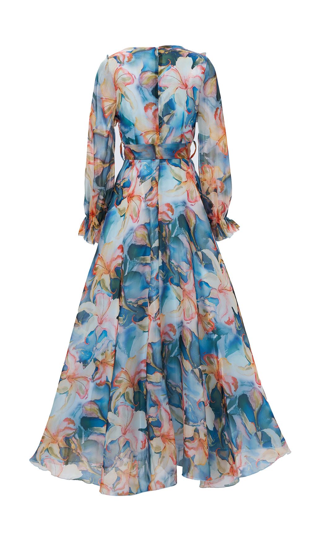 Fashionslee Women Fenicia Blue Floral Printed Maxi Dress
