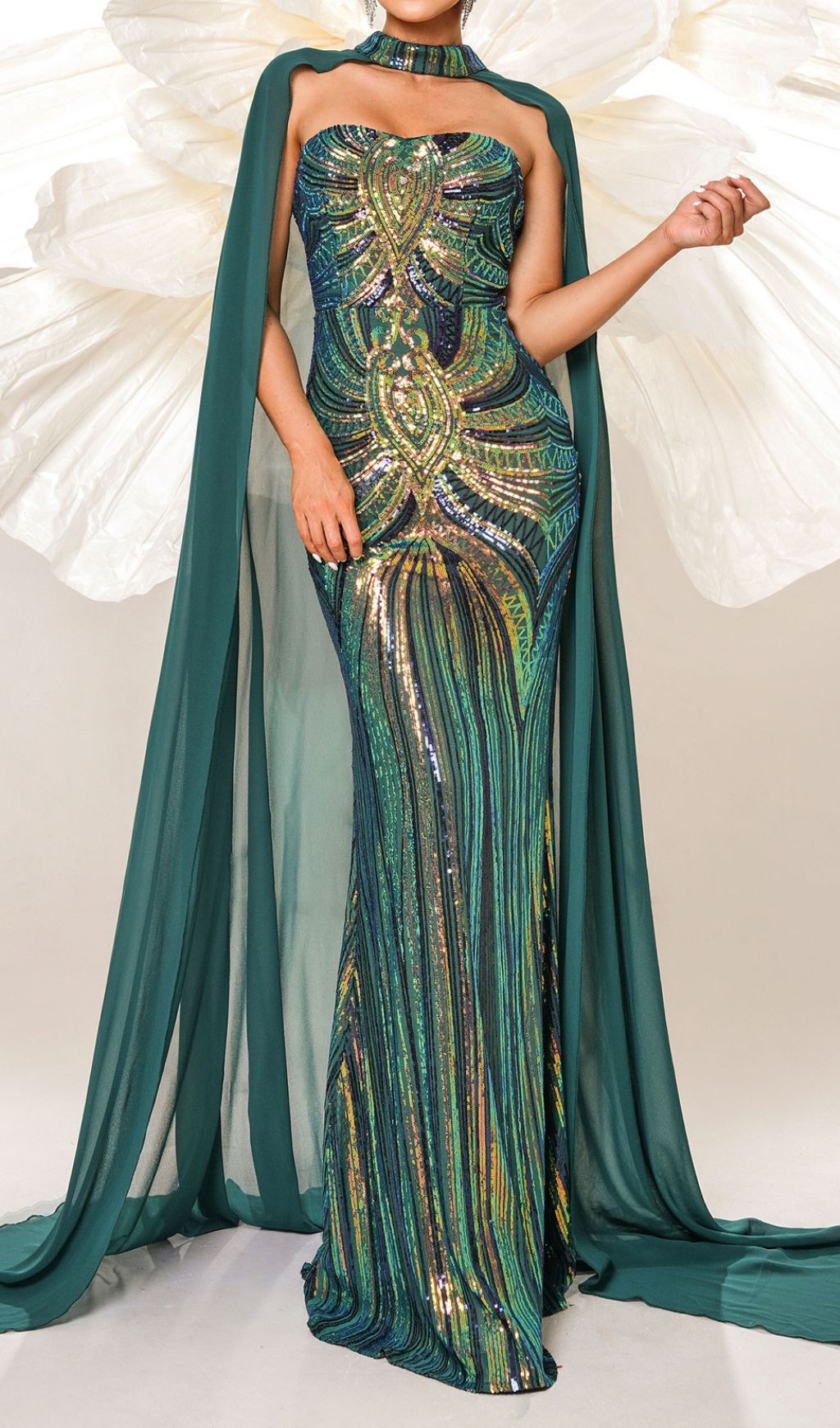 013c4c1392e96b871b02894d135e3fa5.jpg Fashionslee Women Chalice Green Sequin Maxi Dress