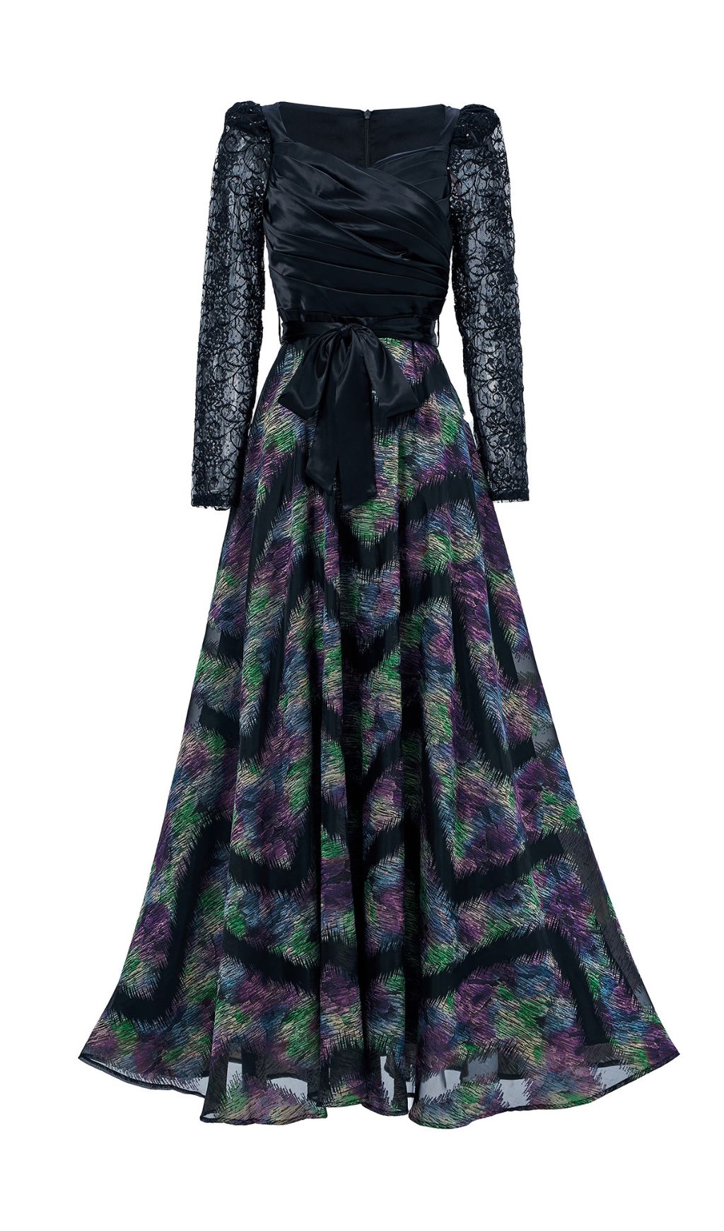 Fashionslee Women Ffan Purple Ruched Long Sleeve Maxi Dress