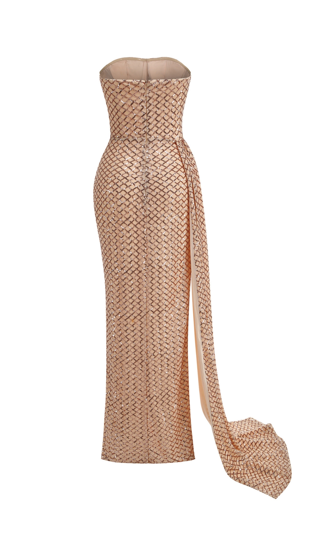 01a8f14219c43e9e8c696f24621058b4.jpg Fashionslee Women Doveva Champagne Strapless Sequin Maxi Dress