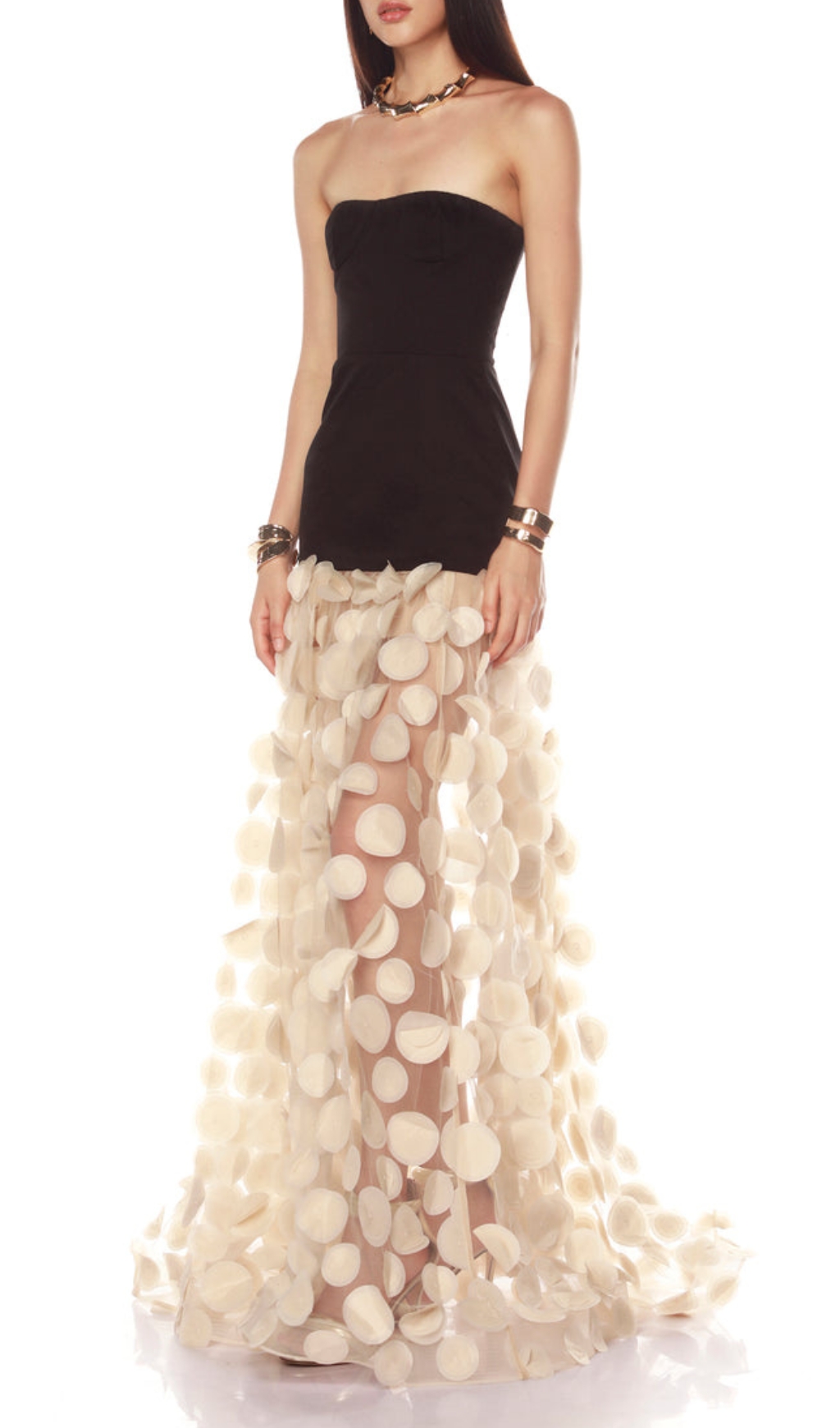 01dd9cc9a965d483d599c52aae66268a.jpg Fashionslee Women Duffy Strapless Mesh Dot Maxi Dress