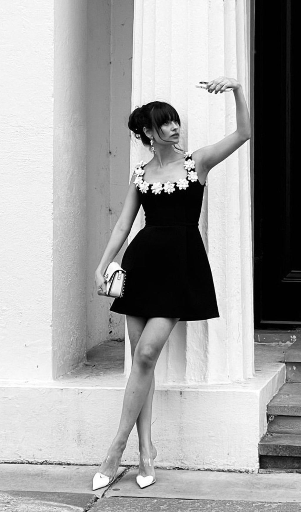 01efb01d8fcce6086b8e4205a393bf83.jpeg Fashionslee Women Blaze Black Flower Square Neck Mini Dress