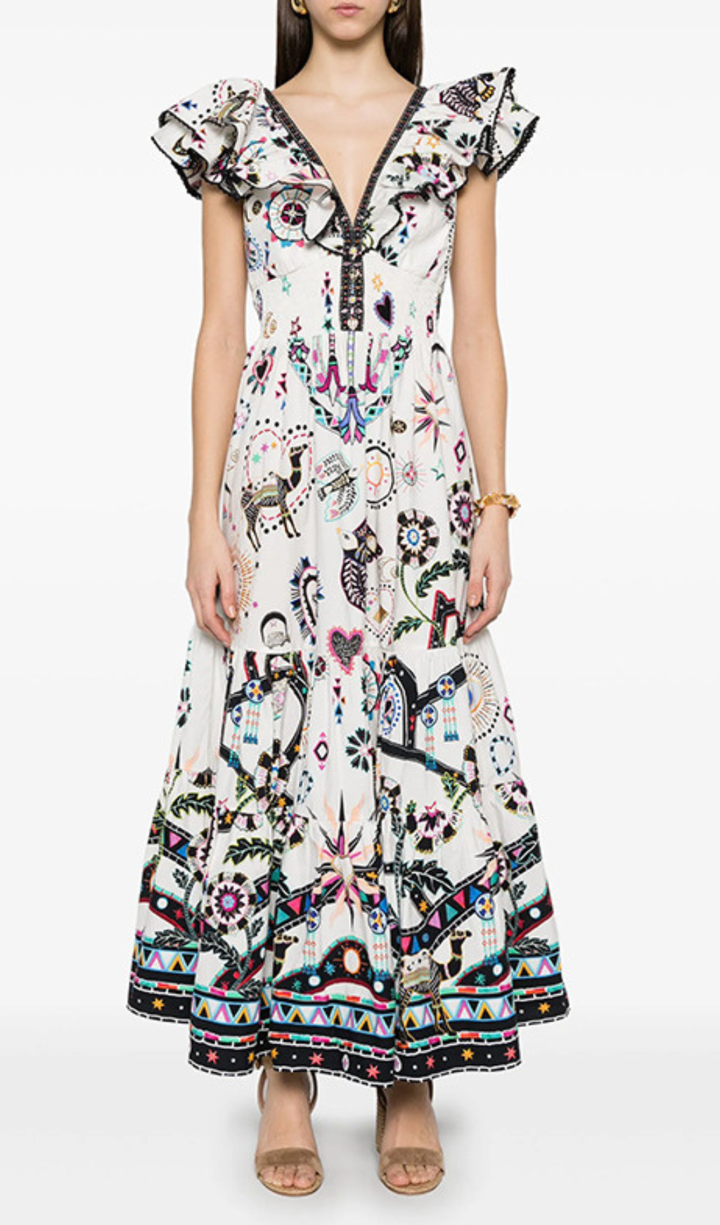 0219e4cd2ff04ed53f7544b13f0ced3c.png Fashionslee Women Hanson V-neck Printed Maxi Dress