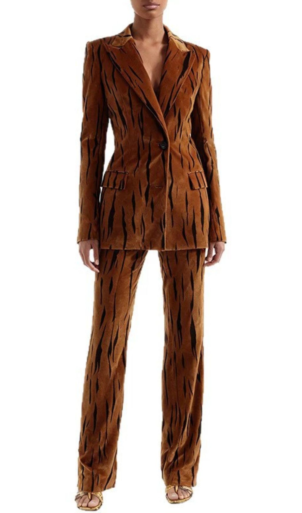 026c0bcc50596932effef1991bdea365.jpg Fashionslee Women Jerrica Velvet Blazer & Pants Set