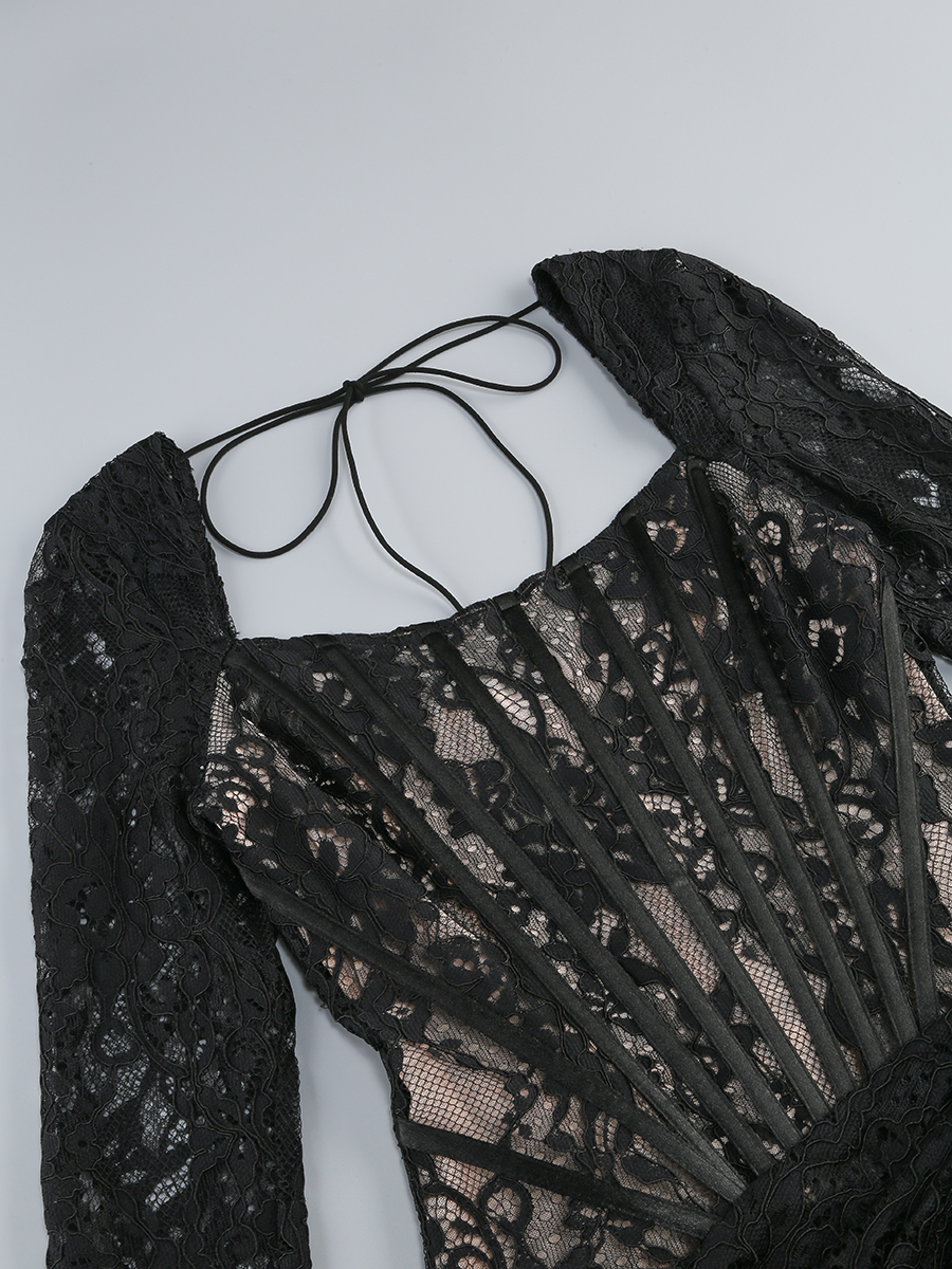 027c2063c27ec9cc191e006e072f475a.jpg Fashionslee Women Callan Lace Long Sleeve Corset Mini Dress
