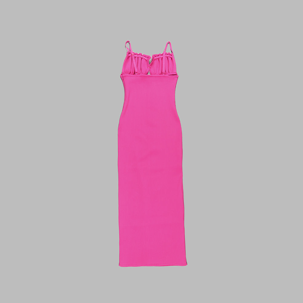 0280dad385c1ec6c425bd78d0183bdd1.jpeg Fashionslee Women Knit Dress Without Slit And Seashells Breast Pink