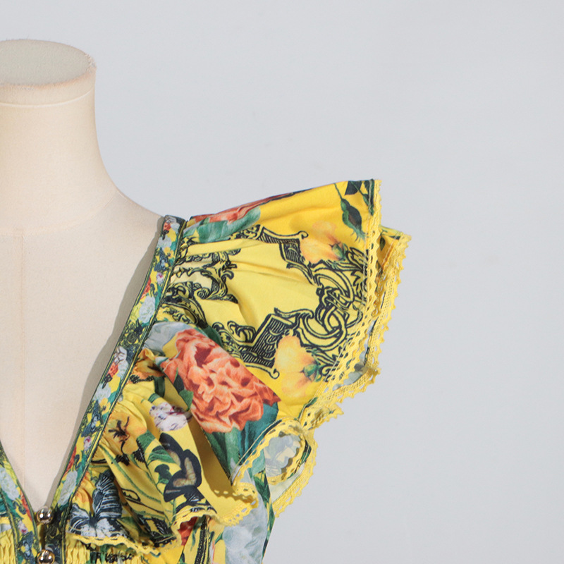 0285732fa9206433c7a17185251f270f.jpg Fashionslee Women Cortez Floral V-Neck Mini Dress