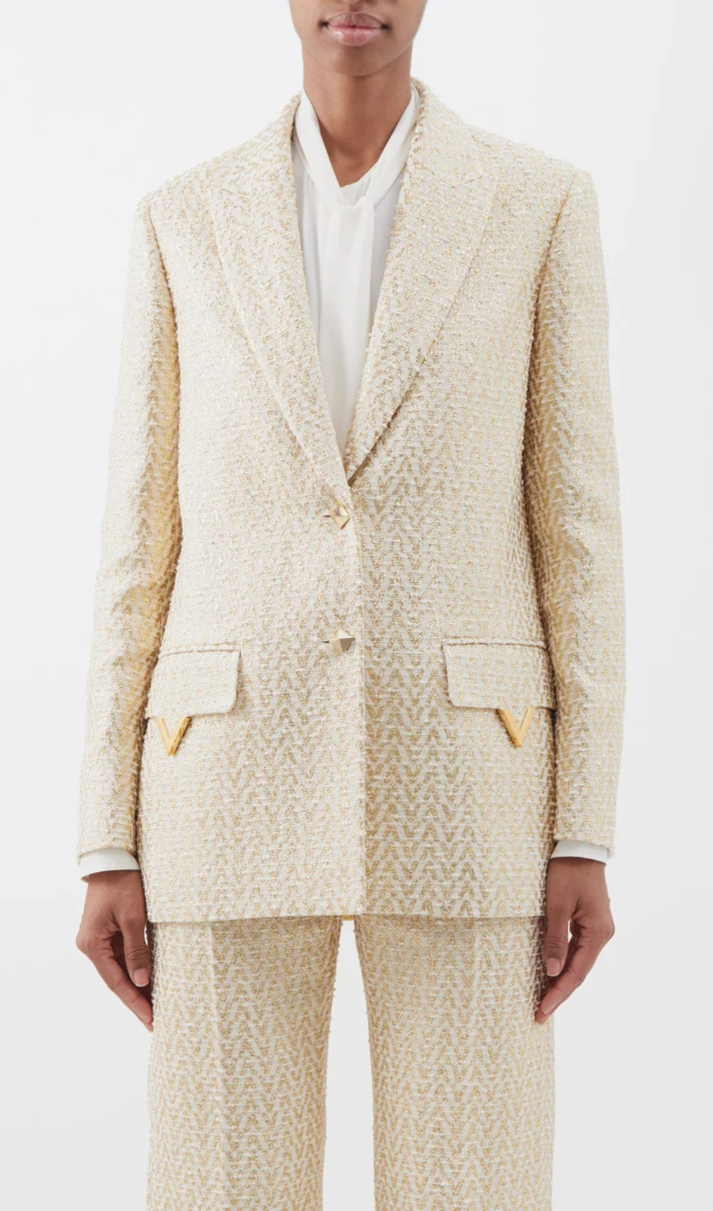 02a435667b7c88ba8687fb54feadb8ca.png Fashionslee Women Annie Cotton-Blend Tweed Jacket Suit