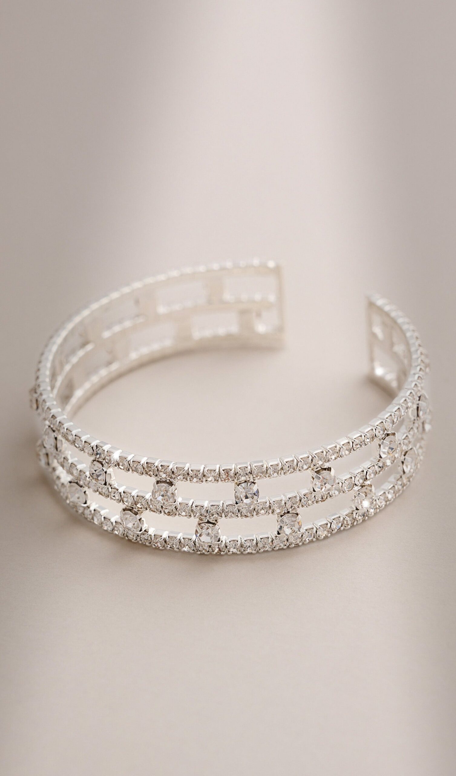 Fashionslee Women Silver Diamante Bracelet