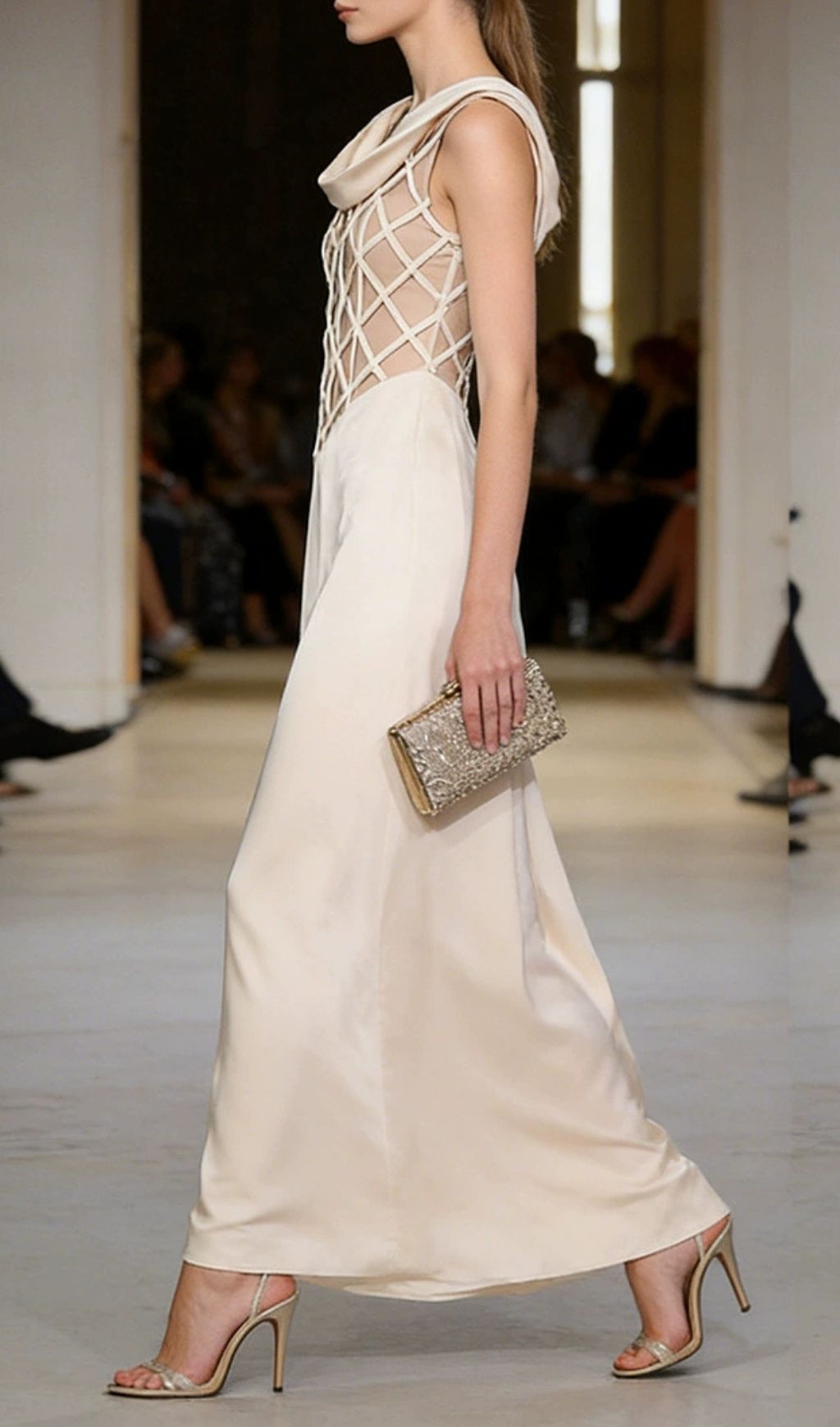 Fashionslee Women Keyra Champagne Sleeveless Maxi Dress