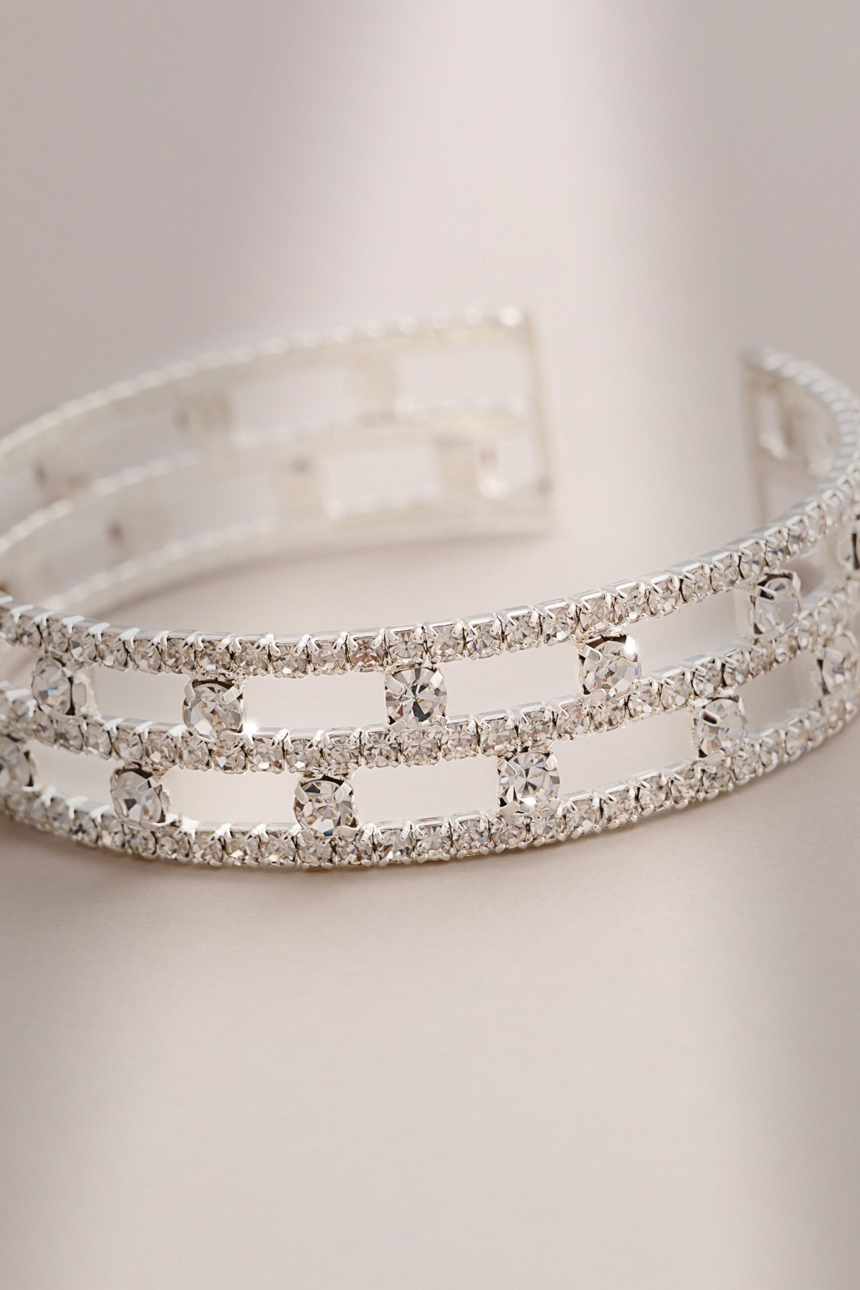 Fashionslee Women Silver Diamante Bracelet