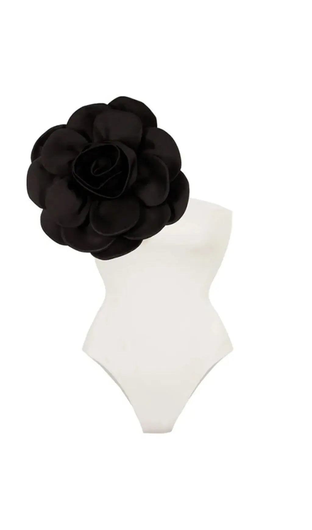 02c503779d75e2b00f3e3986f9da9c9d.jpeg Fashionslee Women Annew White Exaggerated 3D Flower Swimsuit