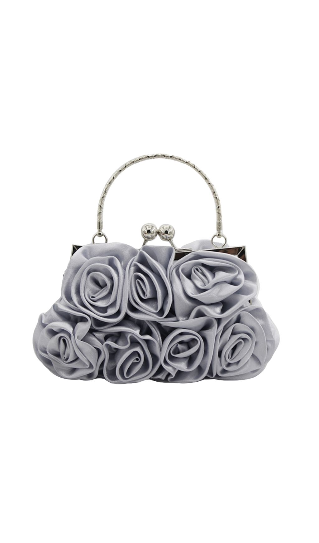 Fashionslee Women Adahy Flower Satin Bag In Silver