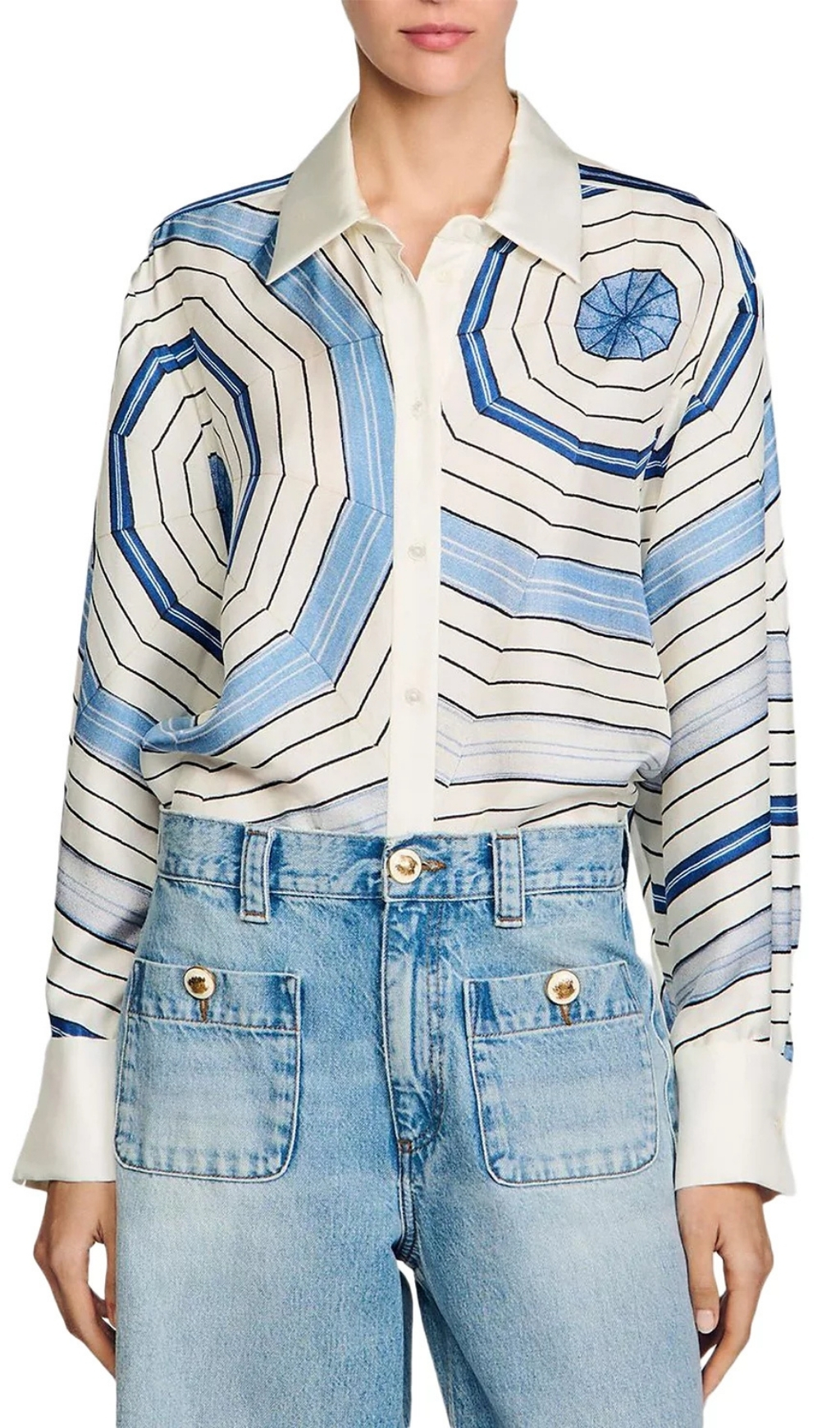 Fashionslee Women Spiral Motif Shirt