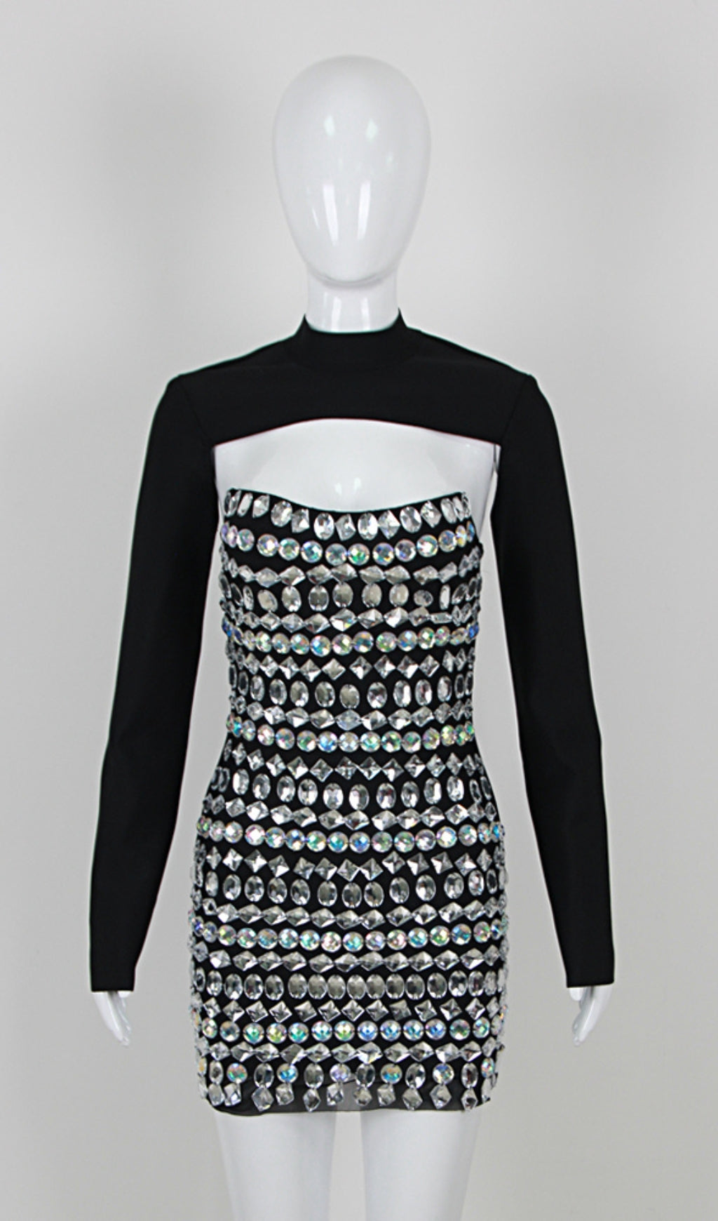 Fashionslee Women Almira Rhinestone Bandage Dress With Cover Up