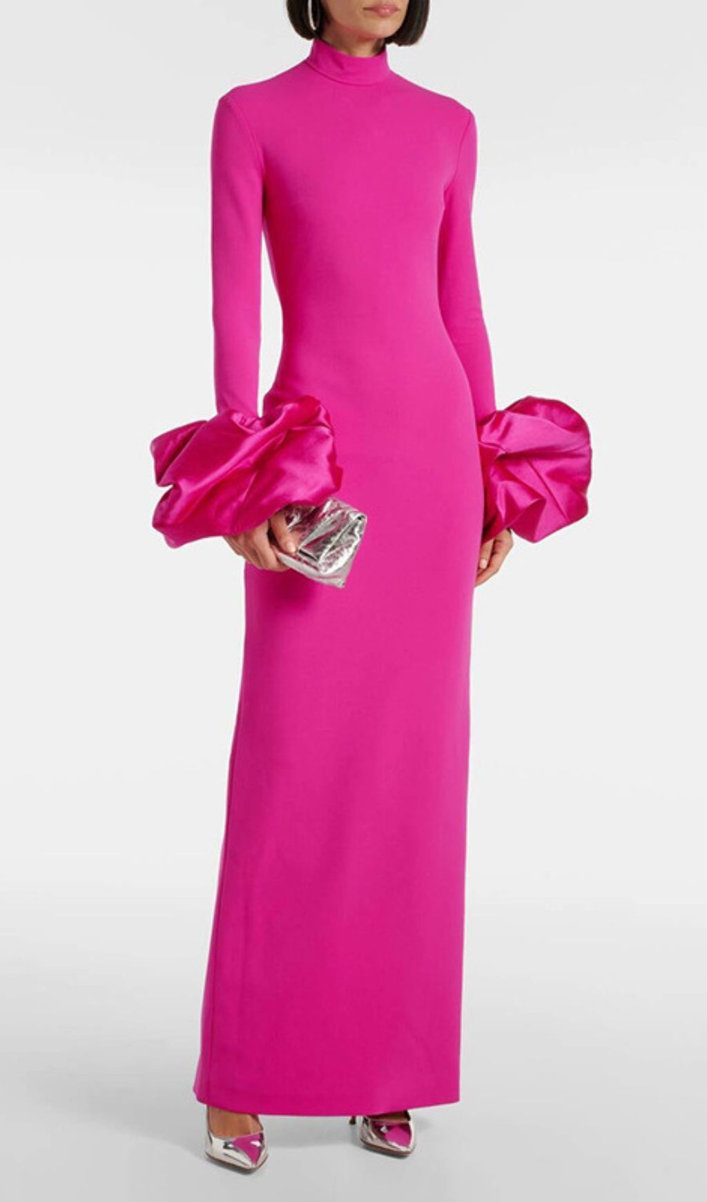 Fashionslee Women Ira Pink Long Sleeve Maxi Dress