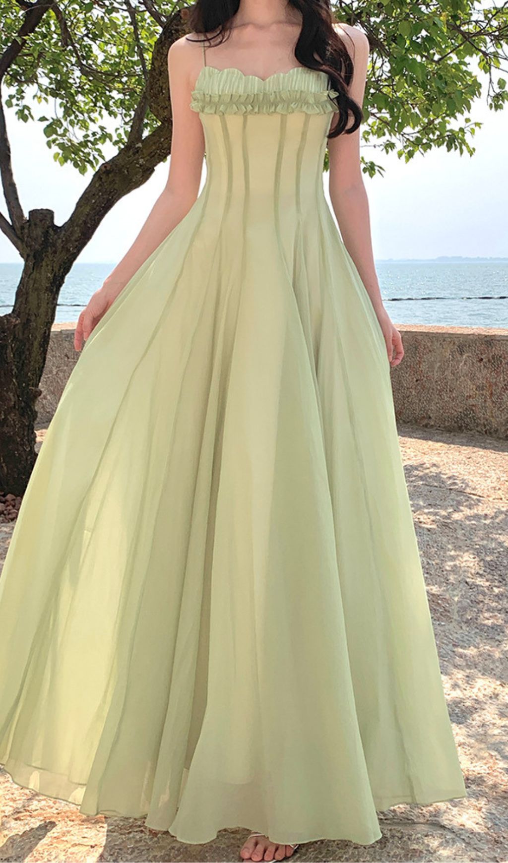 03369c2d99560956228bb364dd7cd09c.jpg Fashionslee Women Fala Green Strappy Maxi Dress