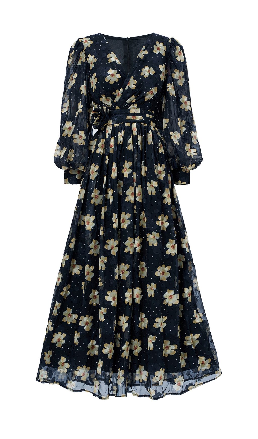 Fashionslee Women Feodora Floral Printed Long Sleeve Maxi Dress