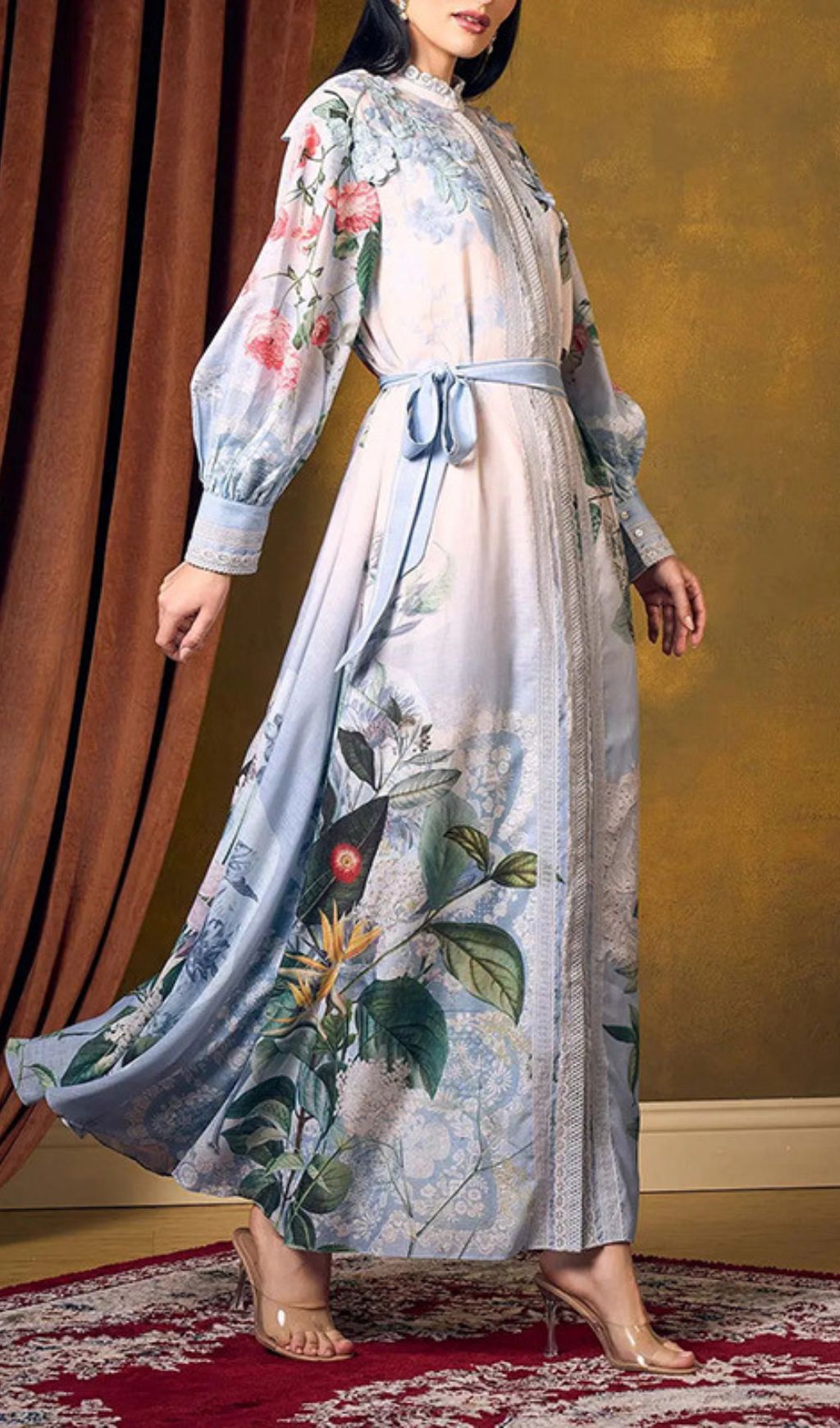 03753960caf5ac6a1ffc14d27c75c5e3.jpg Fashionslee Women Inna Flower Printed Long Sleeve Maxi Dress
