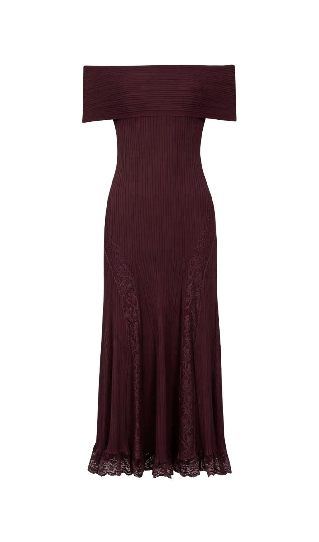 03d2a6894ba3f2ce7ee232dda6ce9ba2.jpg Fashionslee Women Kie Wine Off-Shoulder Lace Knit Midi Dress