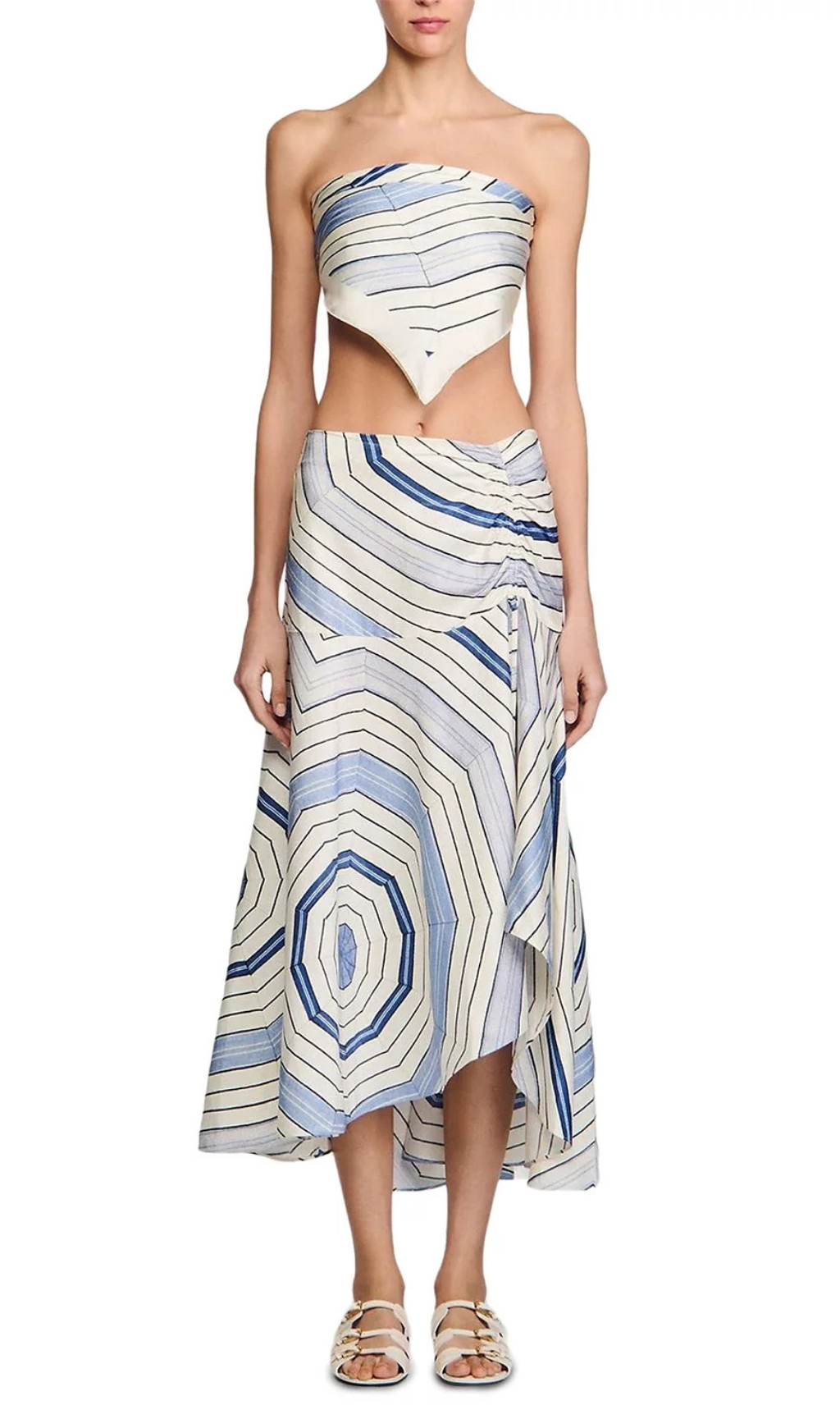 Fashionslee Women Spiral Motif Maxi Skirt