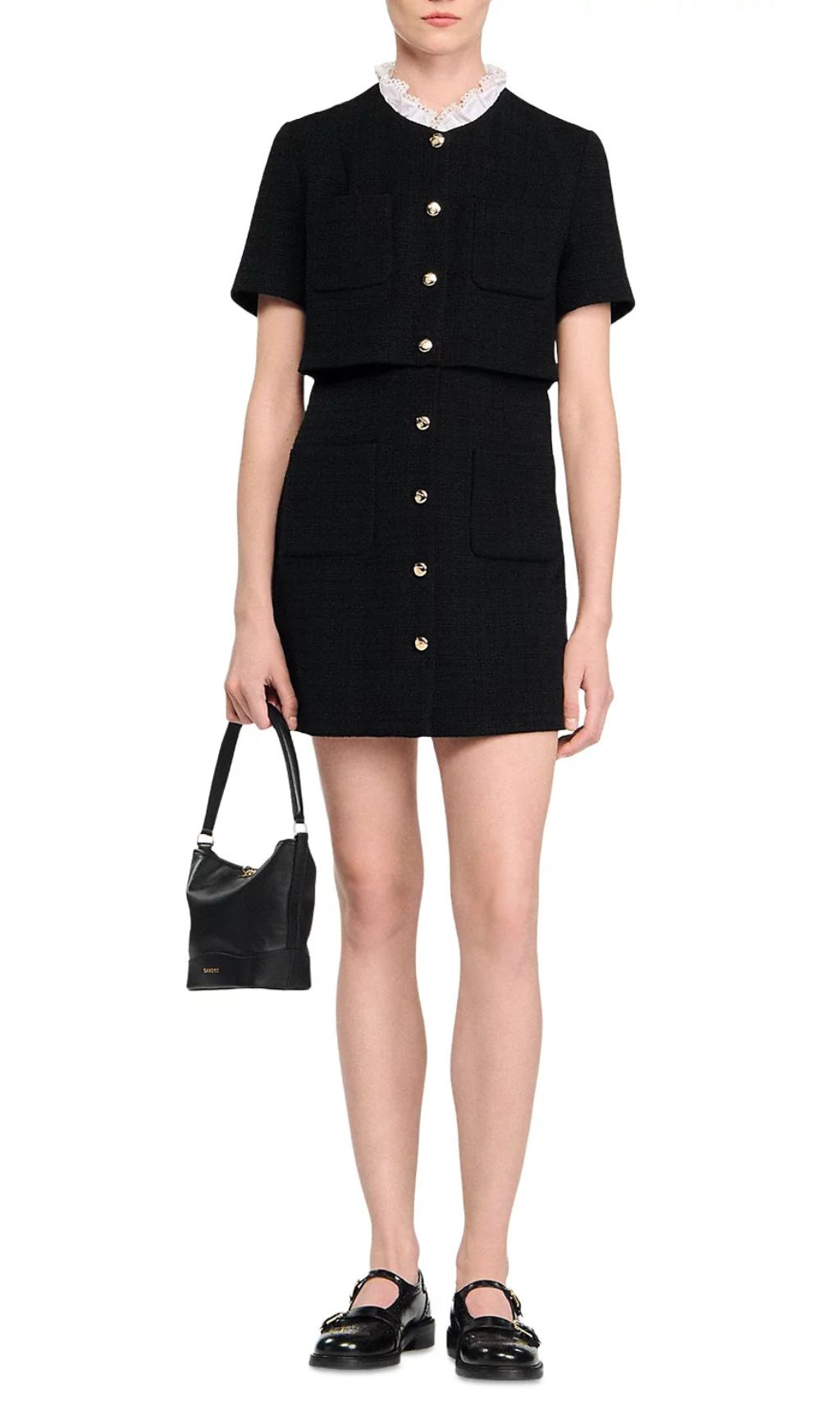 Fashionslee Women Lace Collar Mini Dress
