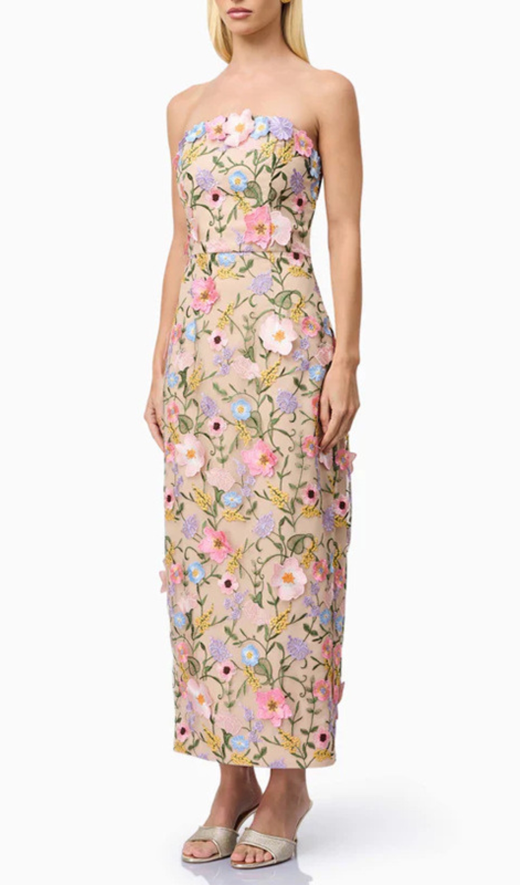 0498e701a2a751967ceecd28c1095710.jpg Fashionslee Women Eiichi Strapless Flower Midi Dress