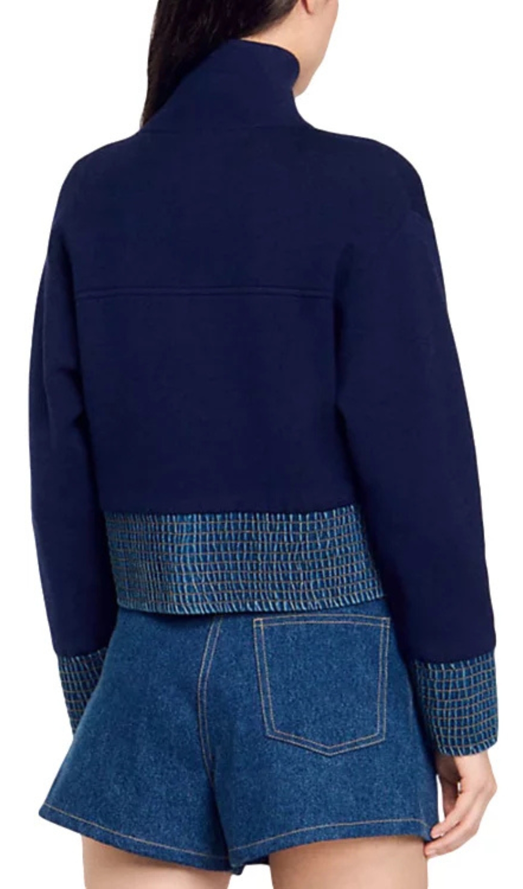 049b9842797a47008692a46df41a8fd1.jpg Fashionslee Women Vancouver Denim Trim Knit Jacket