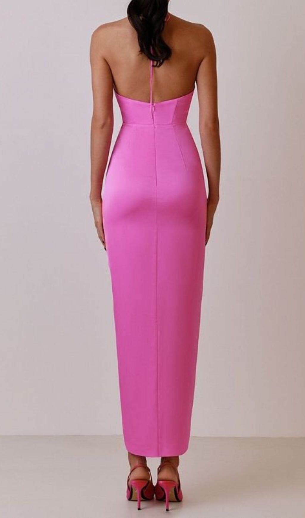 Fashionslee Women Floral Embellished Slit Midi Dress In Pink