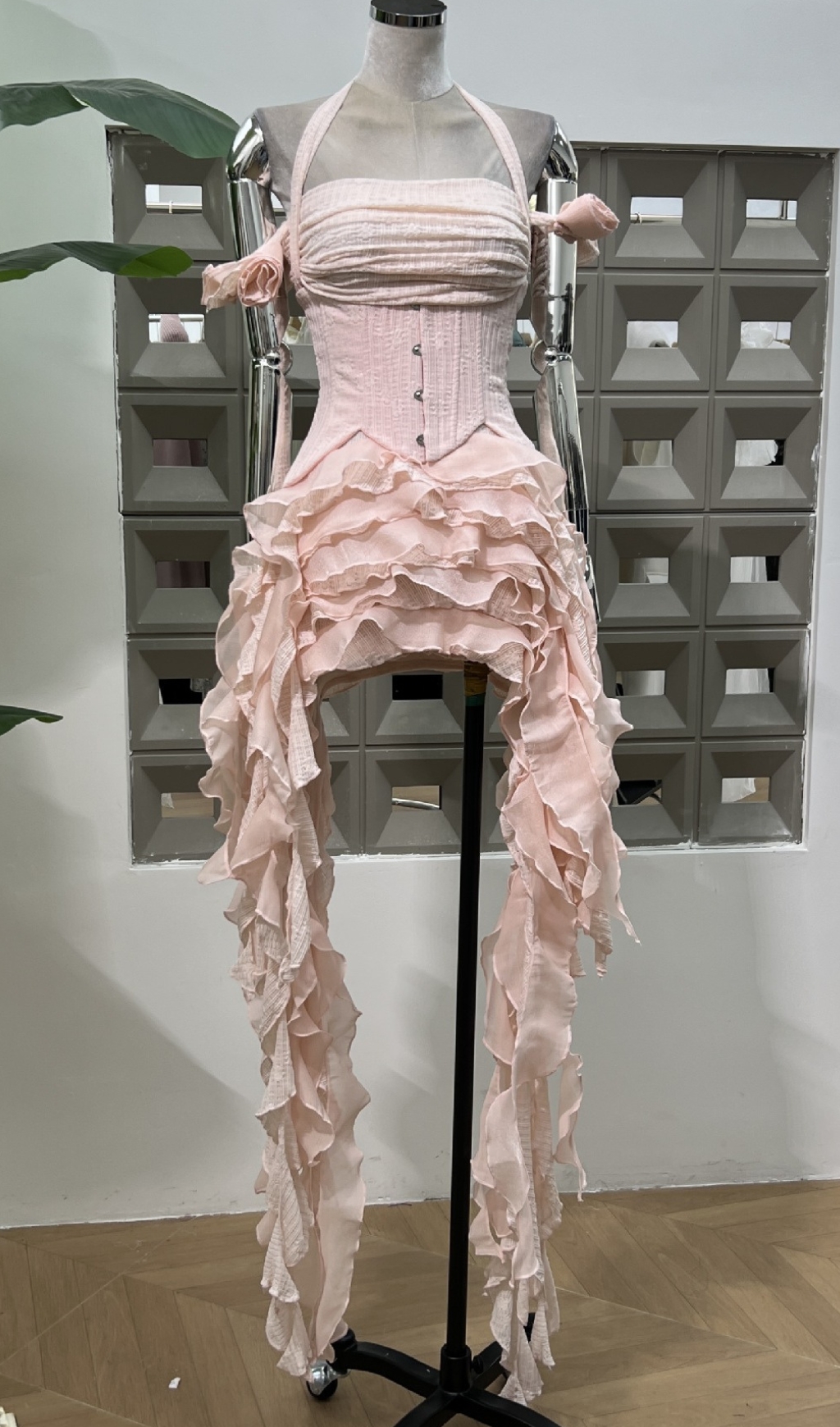 04c184ed42de7c6a7b7789ee06ea88a2.jpg Fashionslee Women Dalilah Corset Ruffle Mini Dress
