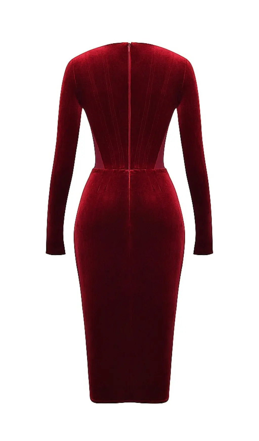 Fashionslee Women Wine Velvet Corset Dress