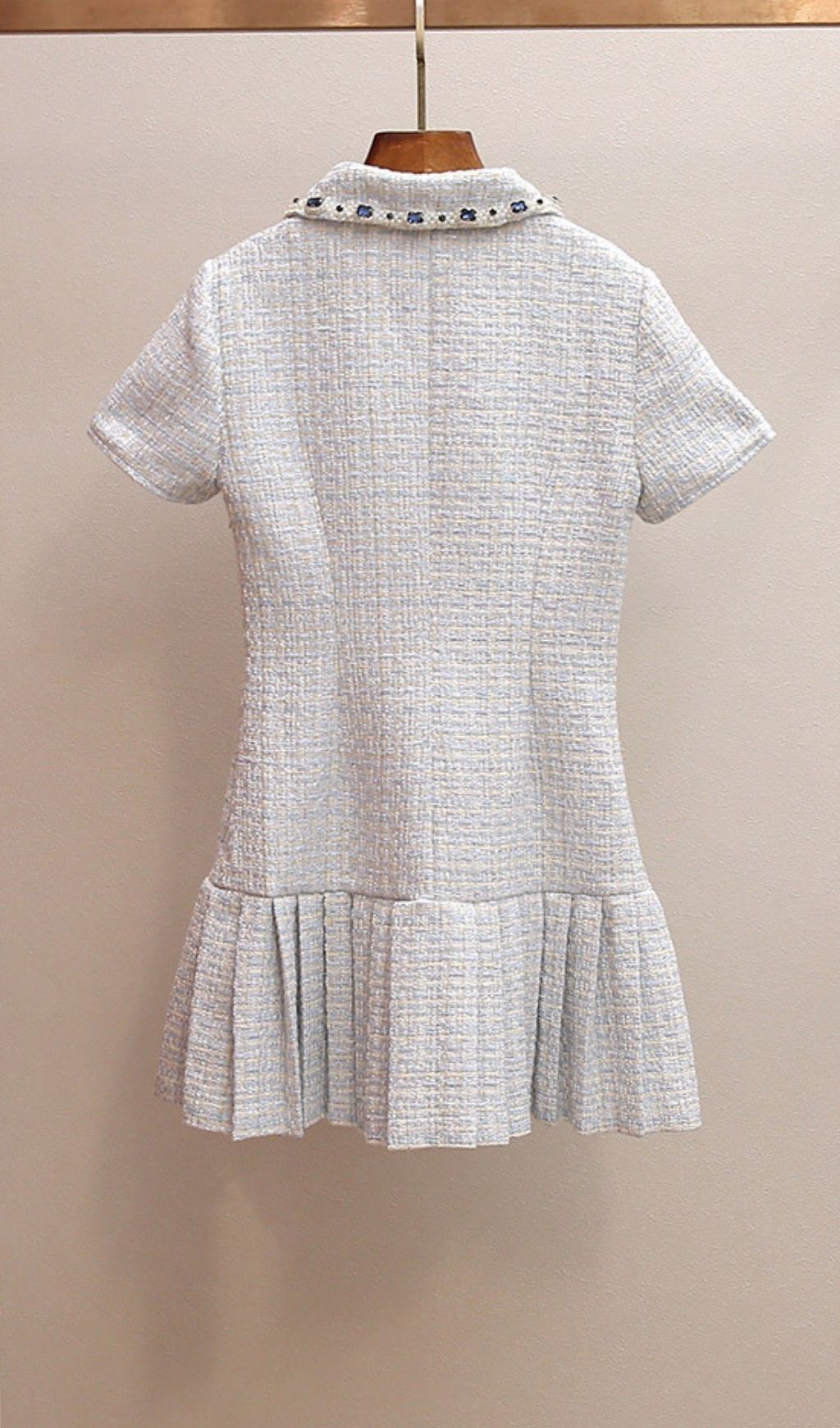 TRENDING BLUE BOUCLE MINI DRESS - OWNCI TRENDING BLUE BOUCLE MINI DRESS - OWNCI
