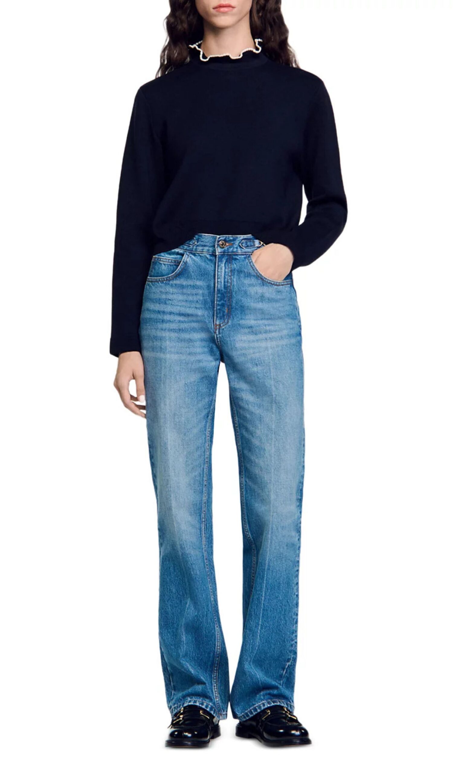 0500ca976b45ecff79c5e7d8eb333d25.jpg Fashionslee Women Francoise Ruffle Neck Sweater