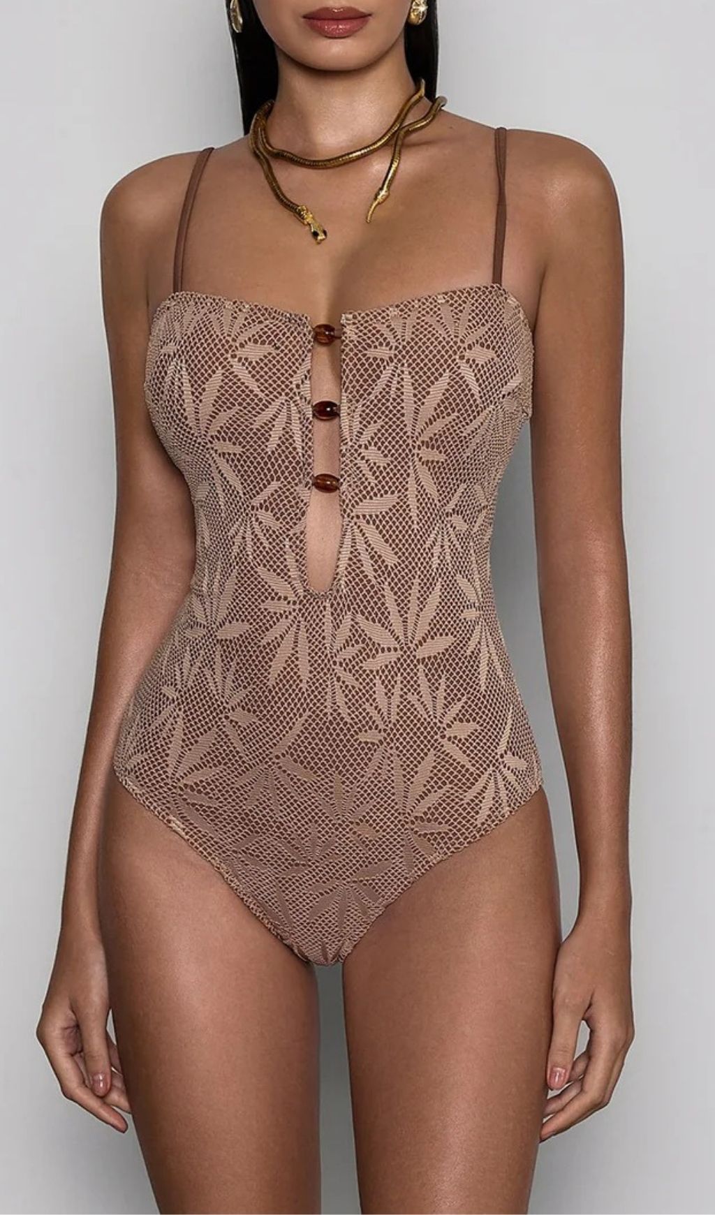 Fashionslee Women Boryxen Spaghetti Cutout One Piece Swimsuit