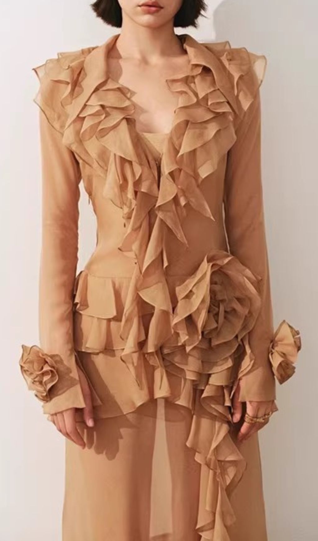 RUFFLE MAXI DRESS IN VIRAL AESTHETIC - OWNCI RUFFLE MAXI DRESS IN VIRAL AESTHETIC - OWNCI