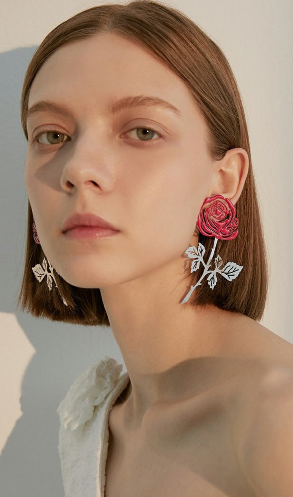 Fashionslee Women Arkadiy Rose-Colored Flower Alloy Earrings