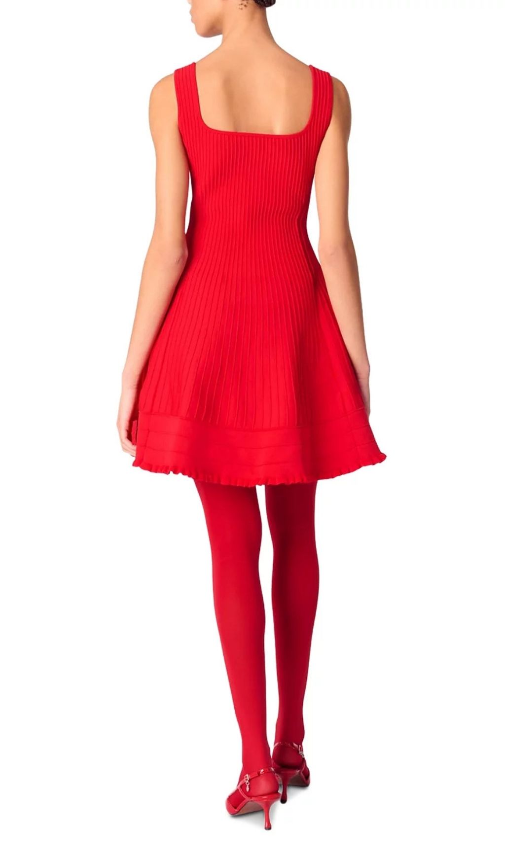 Fashionslee Women Red Short Knit Dress