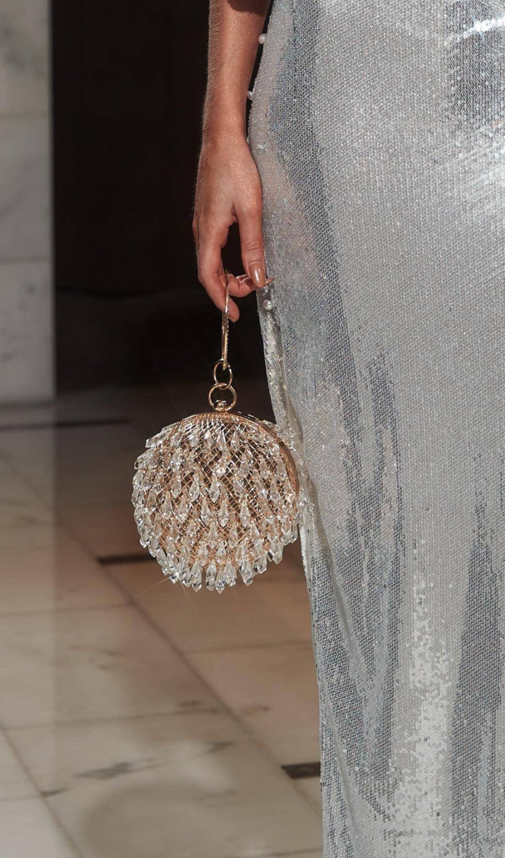 Fashionslee Women Drip Clear Ball Clutch
