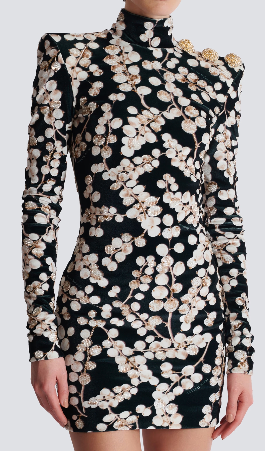 Fashionslee Women Chaha Redcurrant Print Velvet Mini Dress