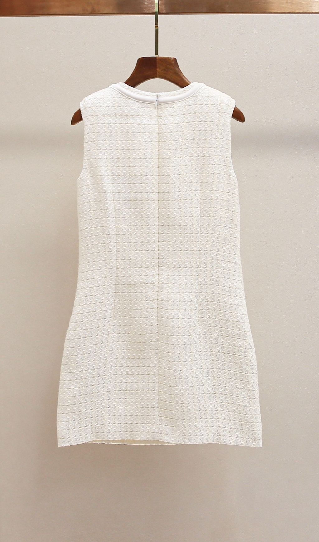 CREAM BOUCLE BOW VIRAL MINI DRESS
