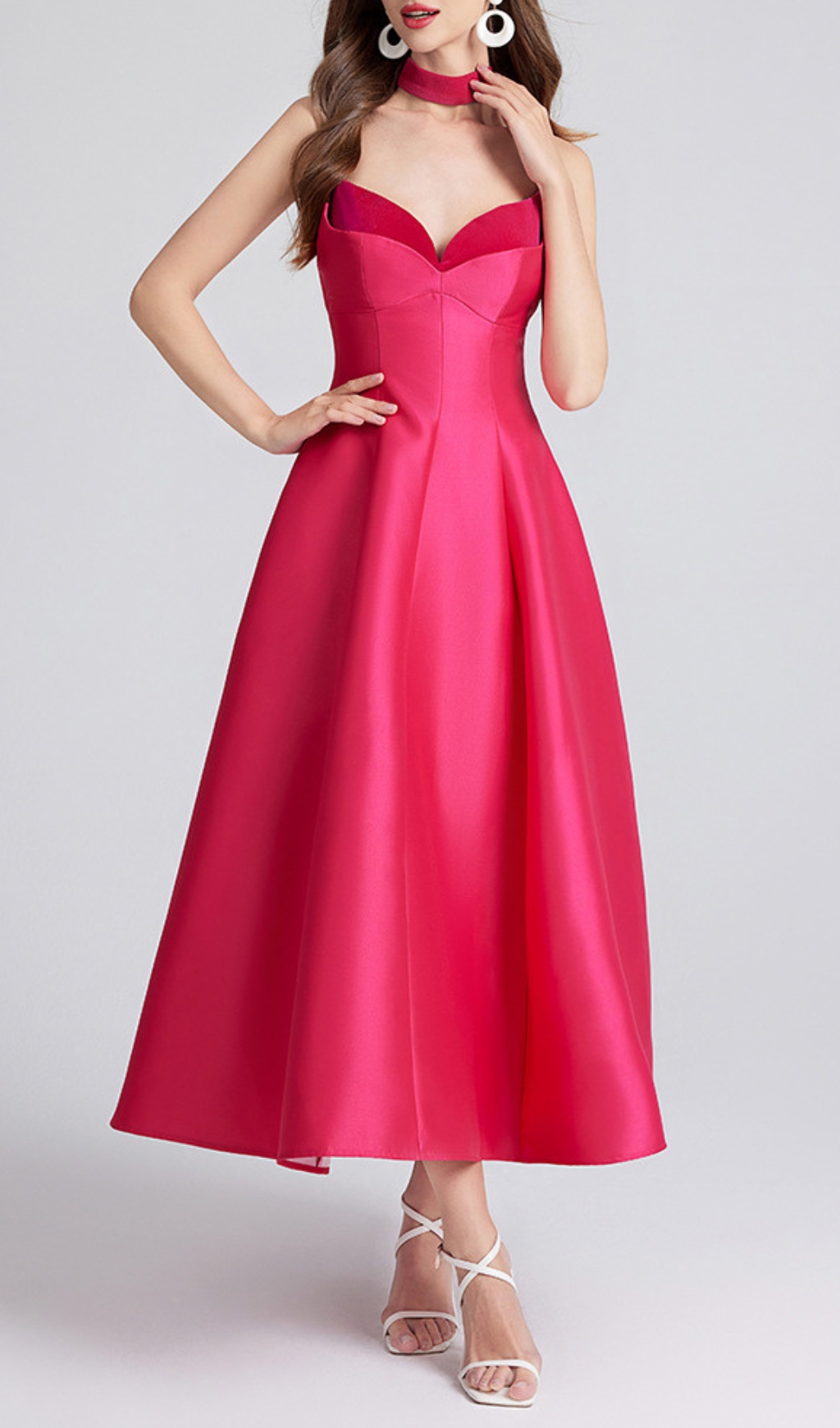 06011b5eee89461b6bd80196fcd7c09a.jpg Fashionslee Women Carminda Rose Red Patchwork Midi Dress