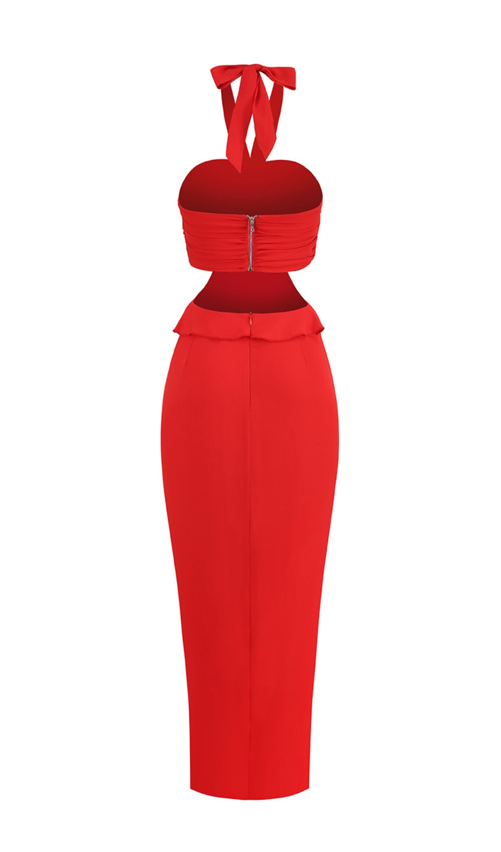 064fee85f1779360d7fc5d53844ef095.jpg Fashionslee Women Buddug Red Halter Flower Cutout Maxi Dress