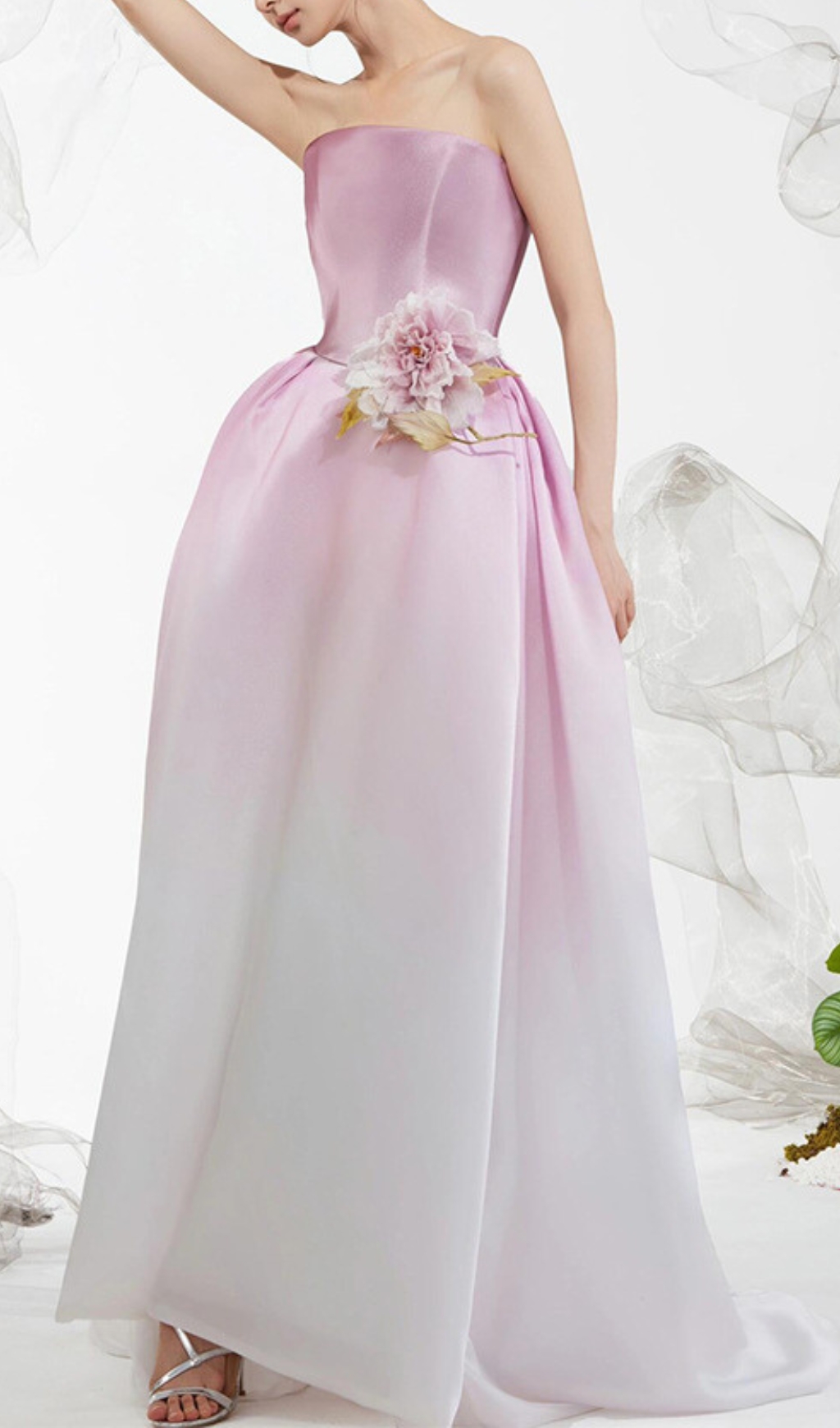 0655bb2f0b010a2cc3a02d8396d98e41.jpg Fashionslee Women Biddy Pink Strapless Flower Gown