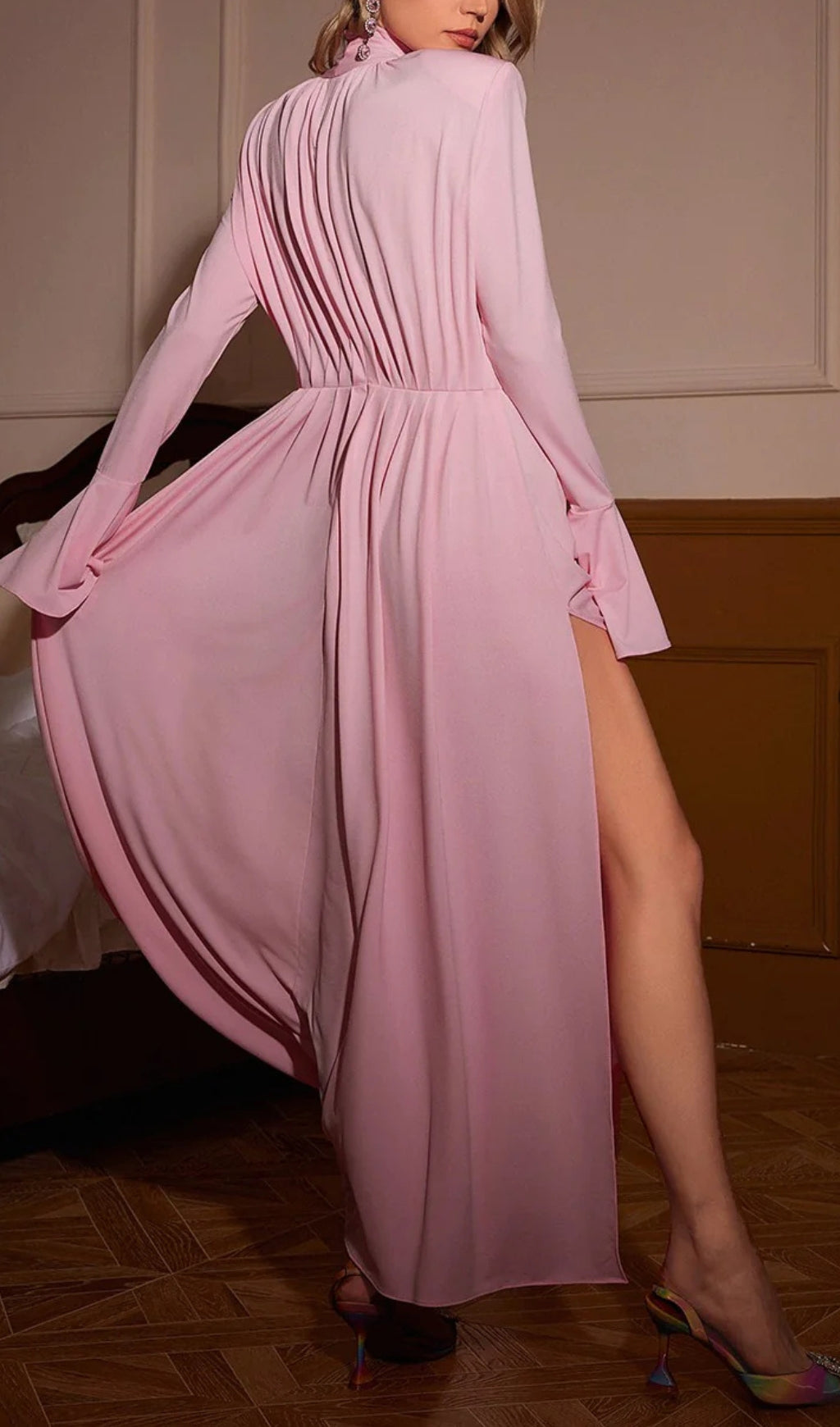 06b256500f46e3ee38b2e6d62b68cfff.jpeg Fashionslee Women Aiko Pink Flower Embellished Maxi Dress