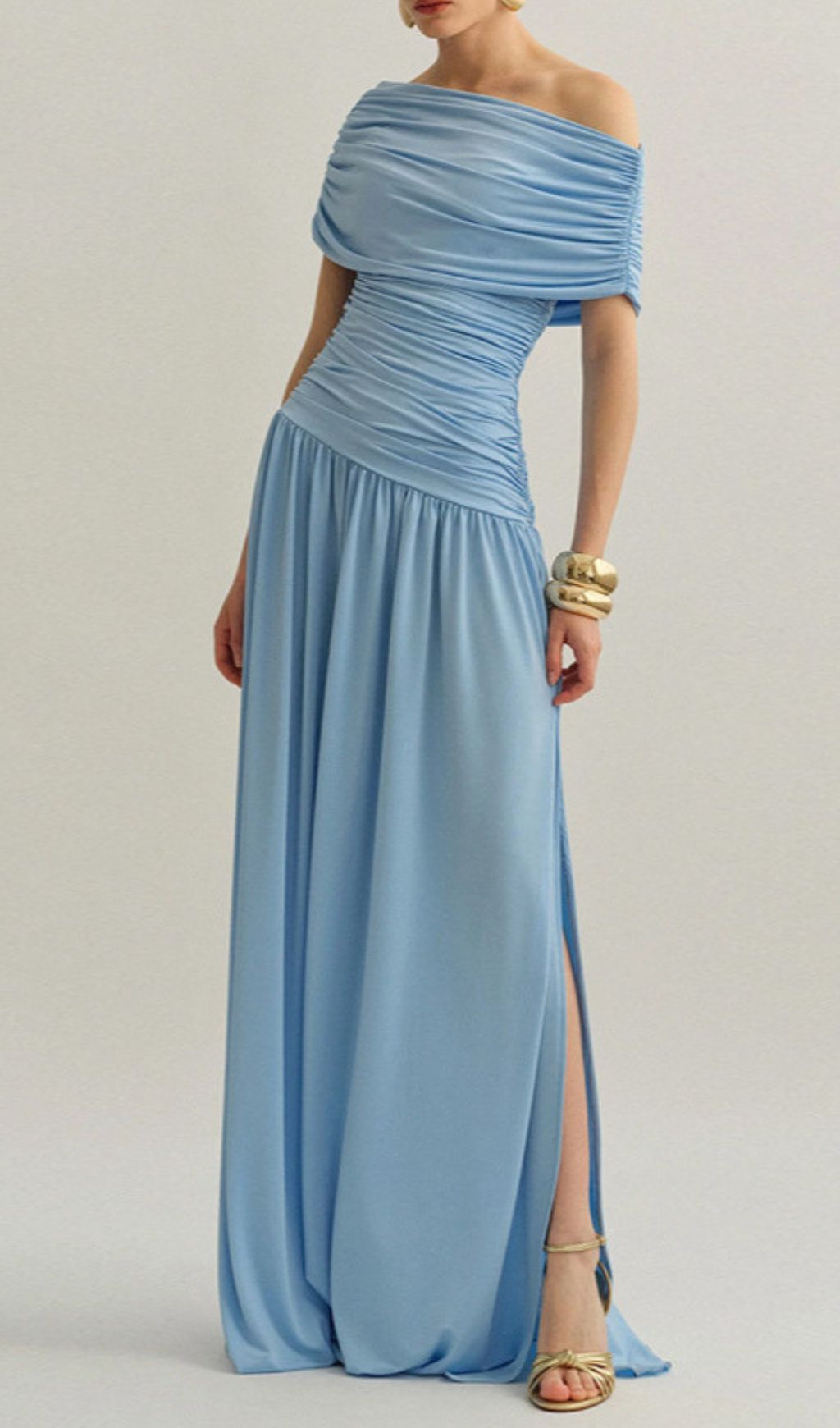 06df3b7f0cf9fcff2e03bff6e9f5c950.jpg Fashionslee Women Josefa Blue Ruched Maxi Dress